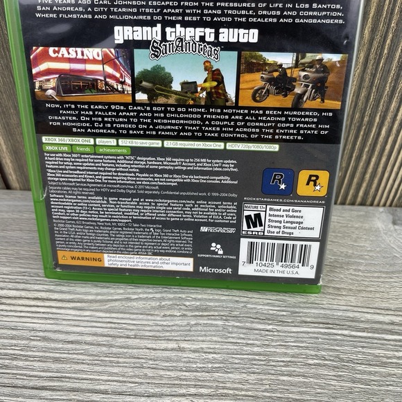 Grand Theft Auto: San Andreas - (Xbox 360 Xbox One, With Map Tested Working - Picture 12 of 12